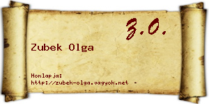 Zubek Olga névjegykártya